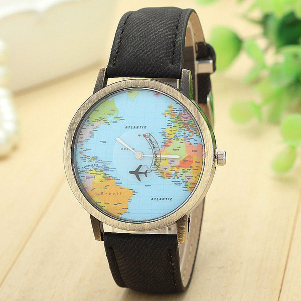 Women's World Map Dial Watch
