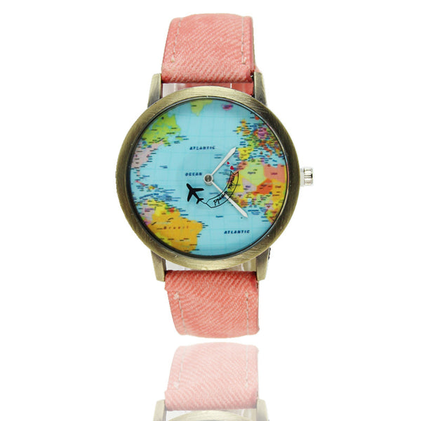 Women's World Map Dial Watch