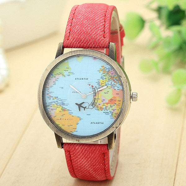 Women's World Map Dial Watch