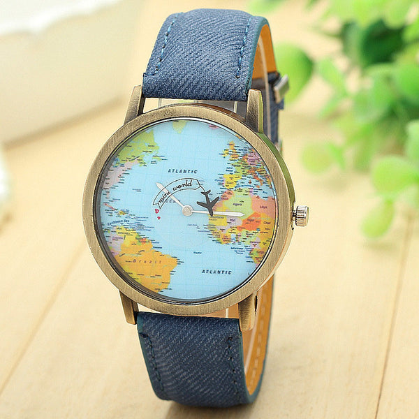 Women's World Map Dial Watch