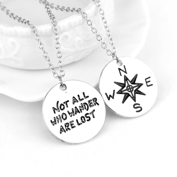 Wanderlust Engraved Travelers Necklace