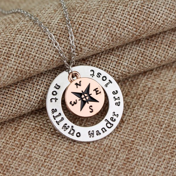 Wanderlust Engraved Travelers Necklace