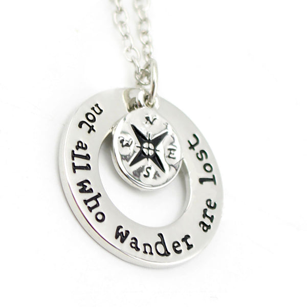 Wanderlust Engraved Travelers Necklace