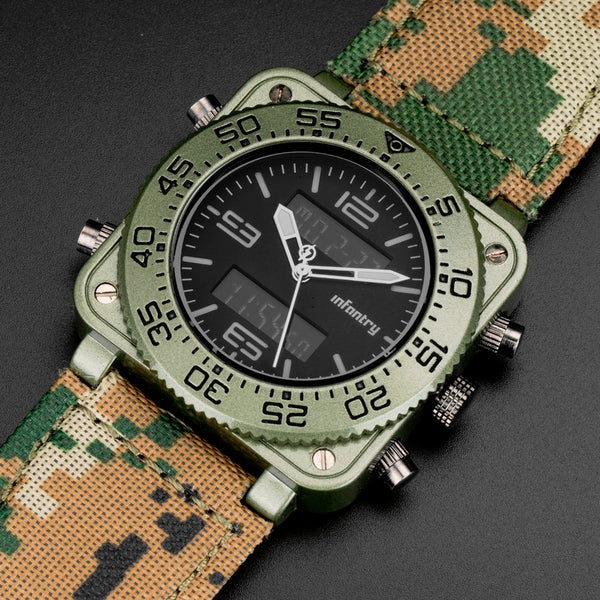 Luxury Camo Dual Time Watch