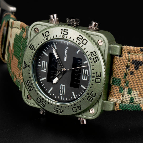 Luxury Camo Dual Time Watch