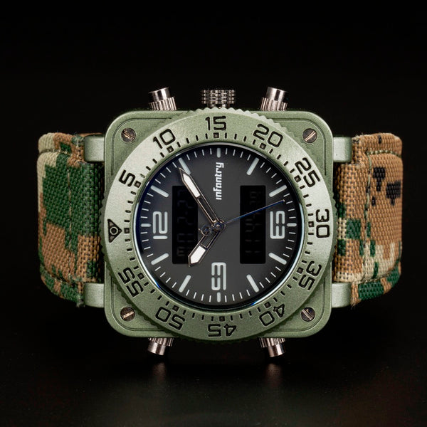 Luxury Camo Dual Time Watch