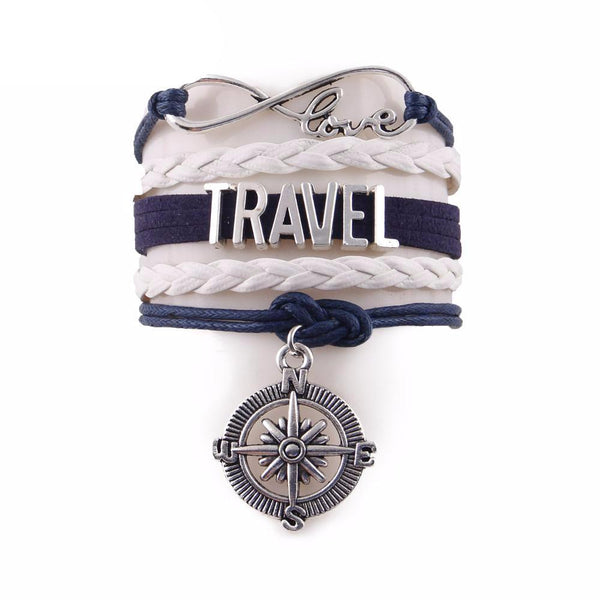 Infinity Love Travel & Compass Charm Wrap Bracelets