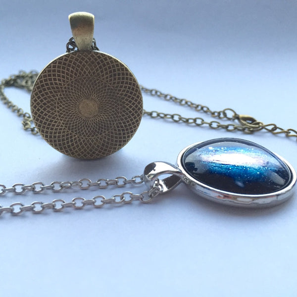 World Map Glass Dome Necklace