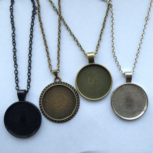 World Map Glass Dome Necklace