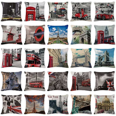 Stylish City Prints Pillow Covers