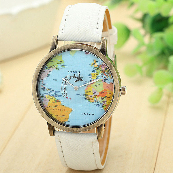 Women's World Map Dial Watch
