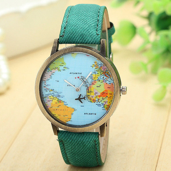 Women's World Map Dial Watch