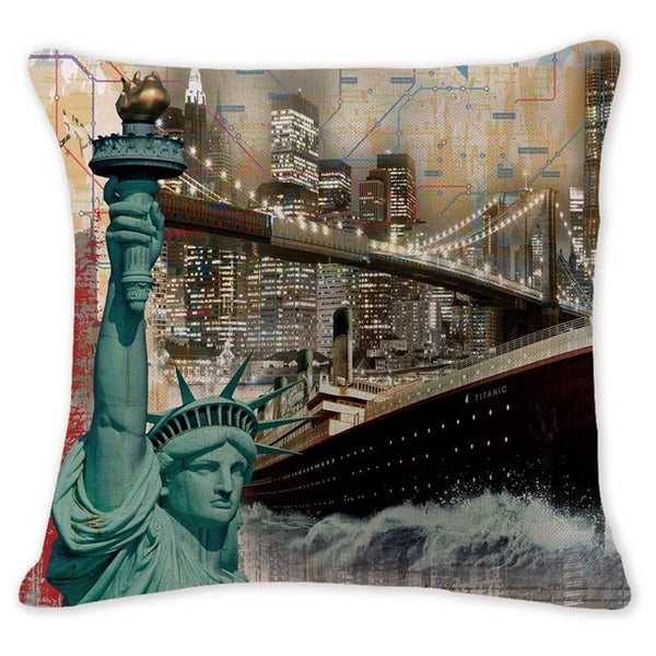Stylish City Prints Pillow Covers