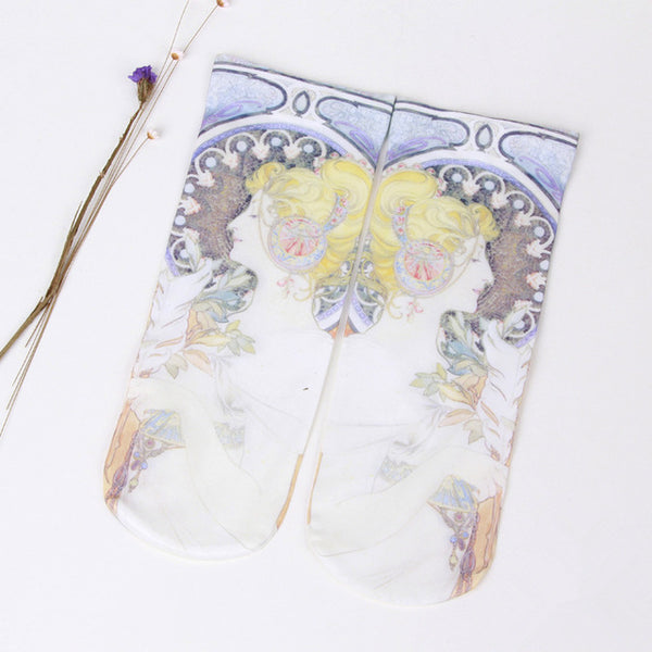 Geography Map Drawing Socks