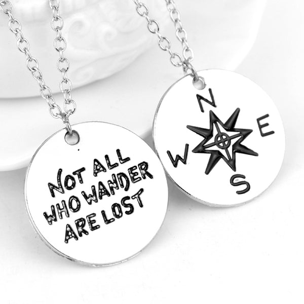 Wanderlust Engraved Travelers Necklace