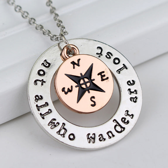 Wanderlust Engraved Travelers Necklace